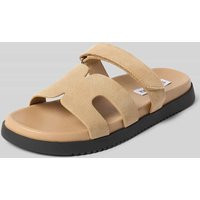 Steve Madden Lederslides mit Klettverschluss Modell 'MISSILE' in Taupe, Größe 40 | Peek & Cloppenburg* Düsseldorf DE