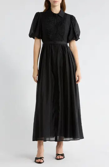 Love By Design Brielle Puff Sleeve Lace Bodice Shirtdress | Nordstromrack | Nordstrom Rack