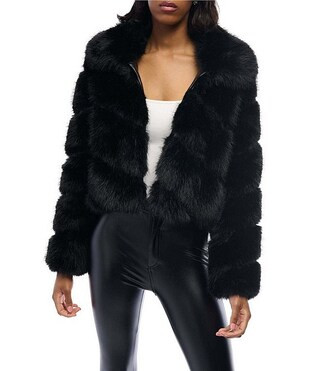 Azalea Wang Tumi Faux Fur Collared Filled Jacket | Dillard's | Dillard's