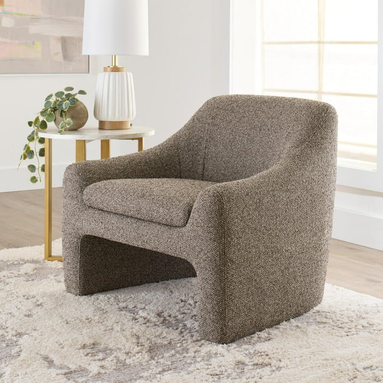Better Homes & Gardens Emerson Curvy Accent Chair, Truffle Brown Boucle | Walmart (US)