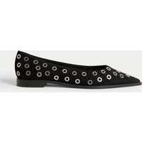 M&S Studded Flat Pointed Shoes Black | Marks & Spencer (UK)