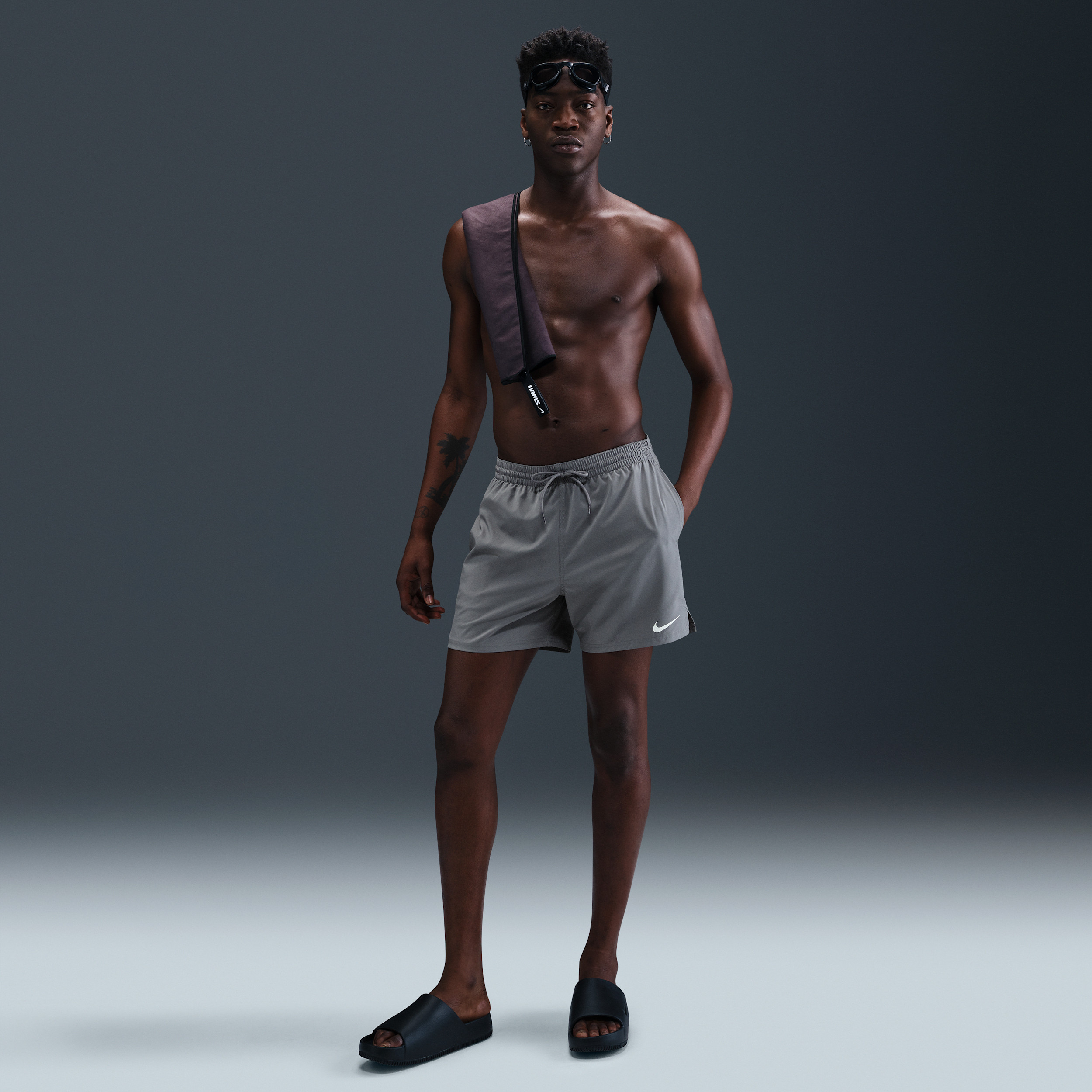 Nike Men's Swim Breaker 5" Boxer Volley Shorts in Grey | NESSE545-051 | Nike (US)