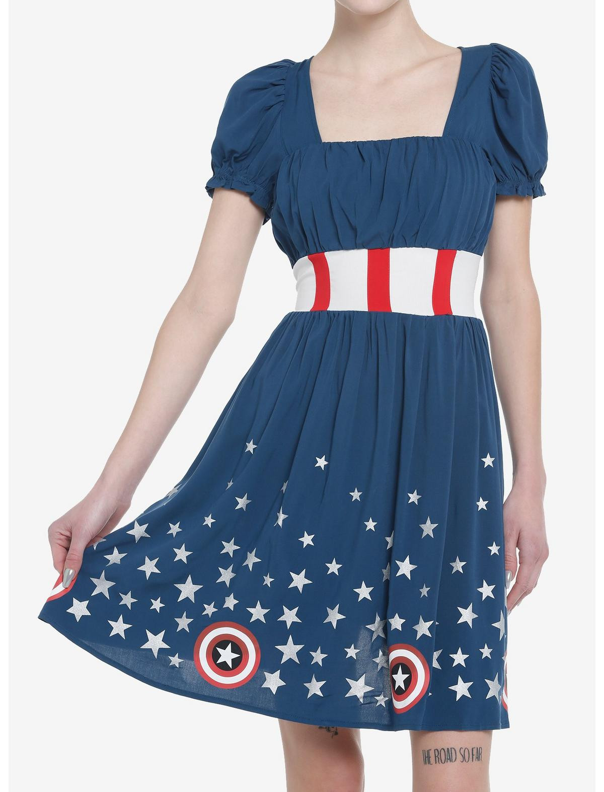 Her Universe Marvel Captain America Shield Retro Dress | Hot Topic | Hot Topic
