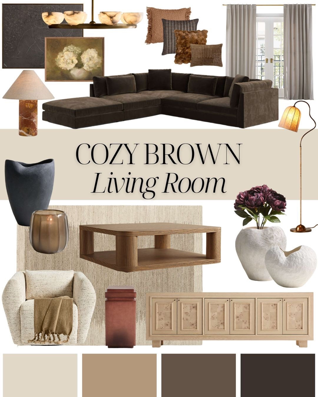 Cozy brown sofa living room decorating ideas!

#LTKHome