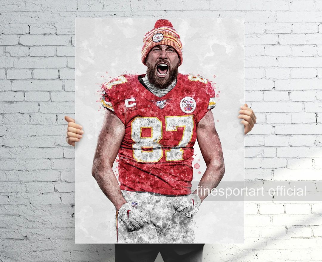 Travis Kelce Kansas City Poster Canvas Wrap Football Framed - Etsy | Etsy (US)