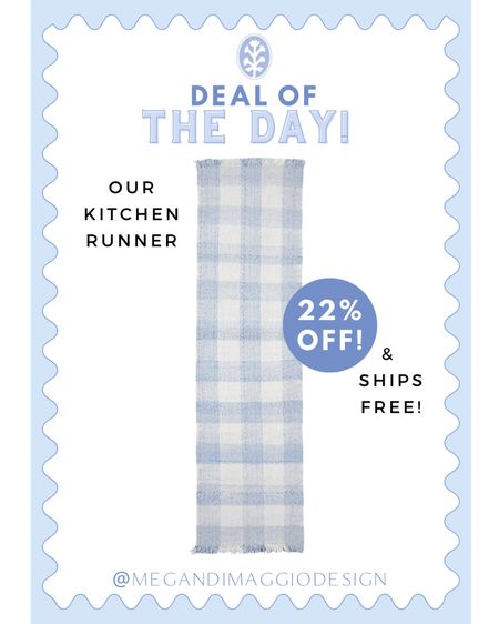 I always get so many questions about our blue & white gingham kitchen runner!! It’s from Serena & Lily and currently 22% OFF with free shipping!! 🙌🏻 it’s super soft but also a performance rug and has held up so well with two dogs and a family of 4! 🐶 I highly recommend!! 

#LTKhome #LTKsalealert #LTKfamily