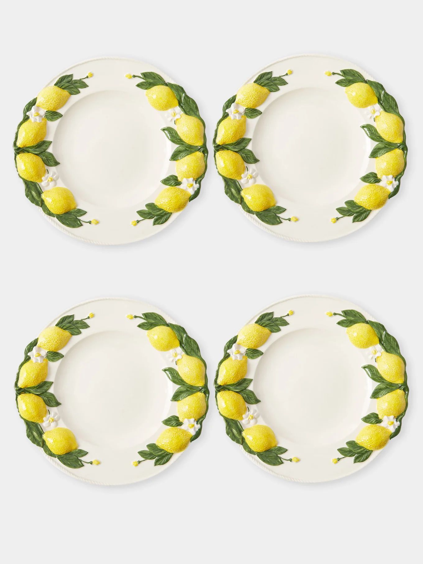 Set of four Lemon ceramic dinner plates | Les Ottomans | Matches (UK)