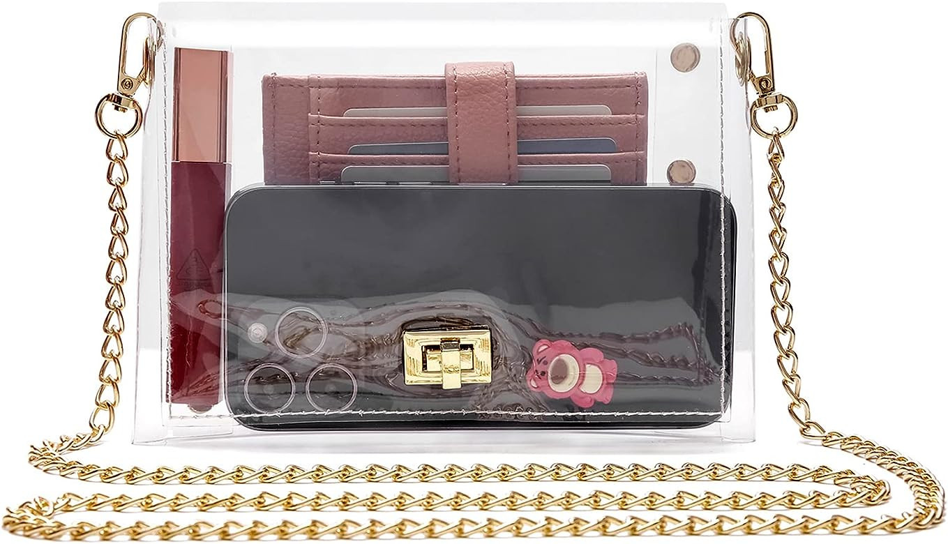 Transparent Clutch Clear Purse Crossbody Shoulder Bags Stadium Approved Bags | Amazon (US)