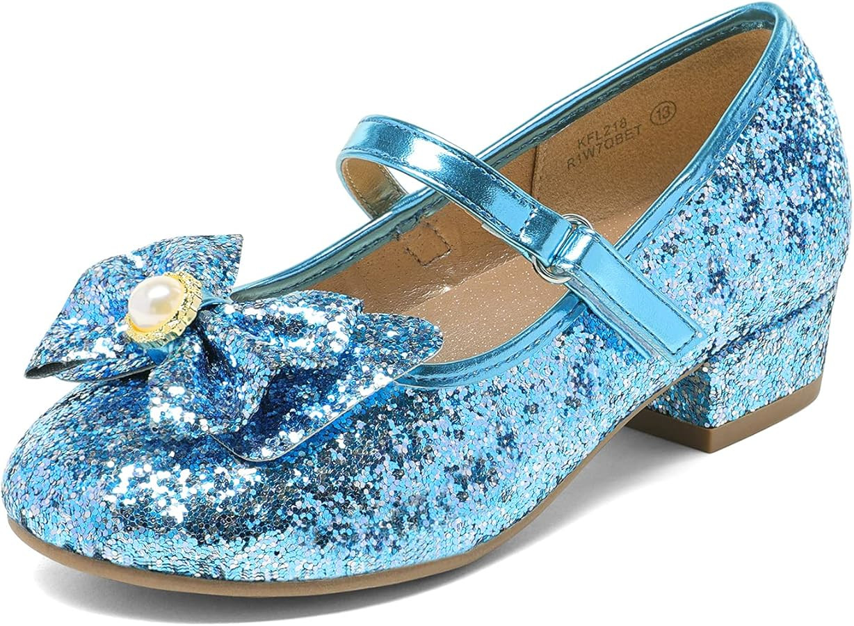 DREAM PAIRS Girls Dress Shoes Princess Shoes for Toddler Little Girl Mary Jane Low Heels Glitter ... | Amazon (US)