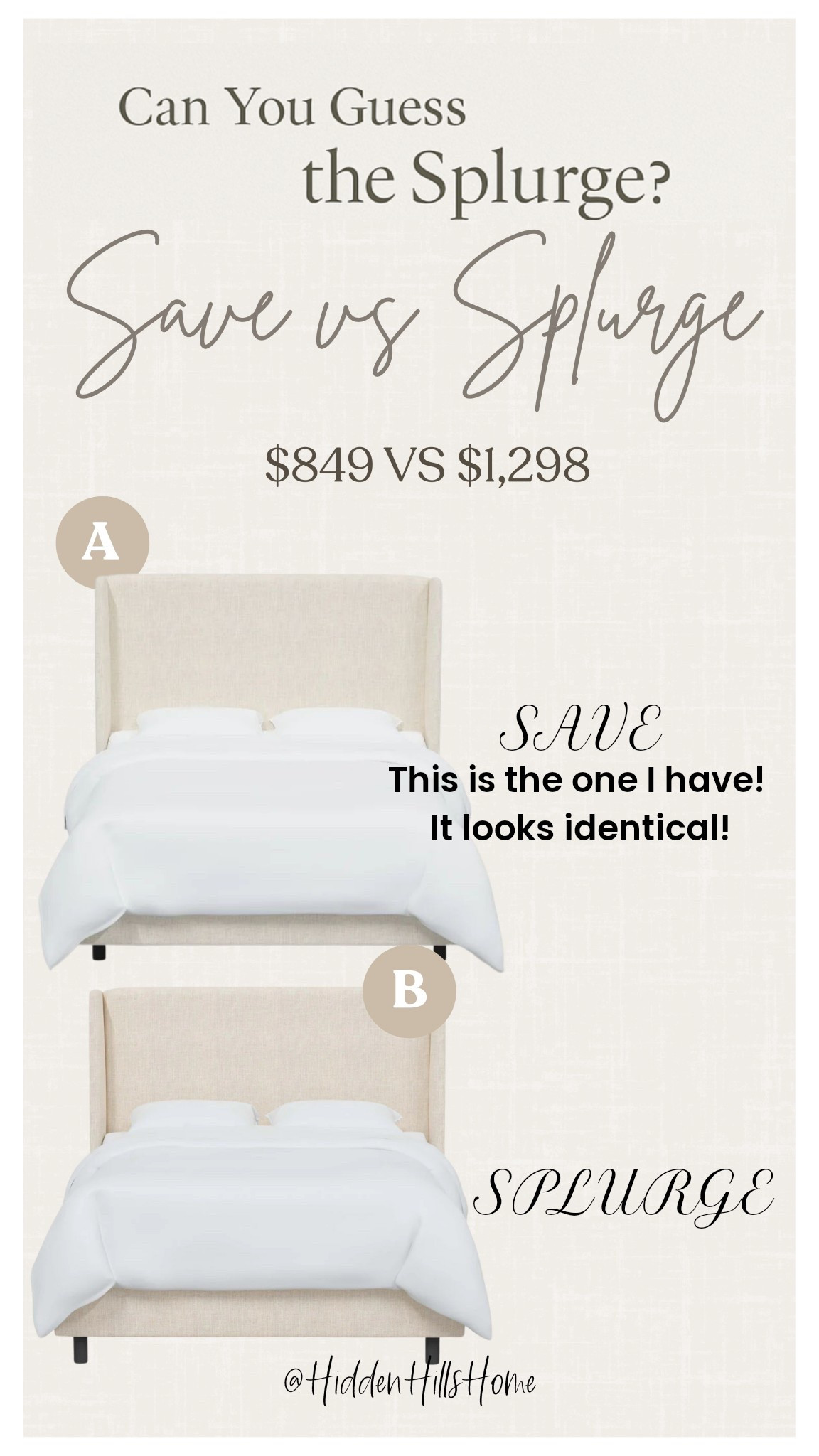Home decor save vs splurge! Tilly bed, Adara bed dupe, lulu and Georgia dupe, home decor dupe, affordable finds 

#LTKHome #LTKStyleTip #LTKSaleAlert