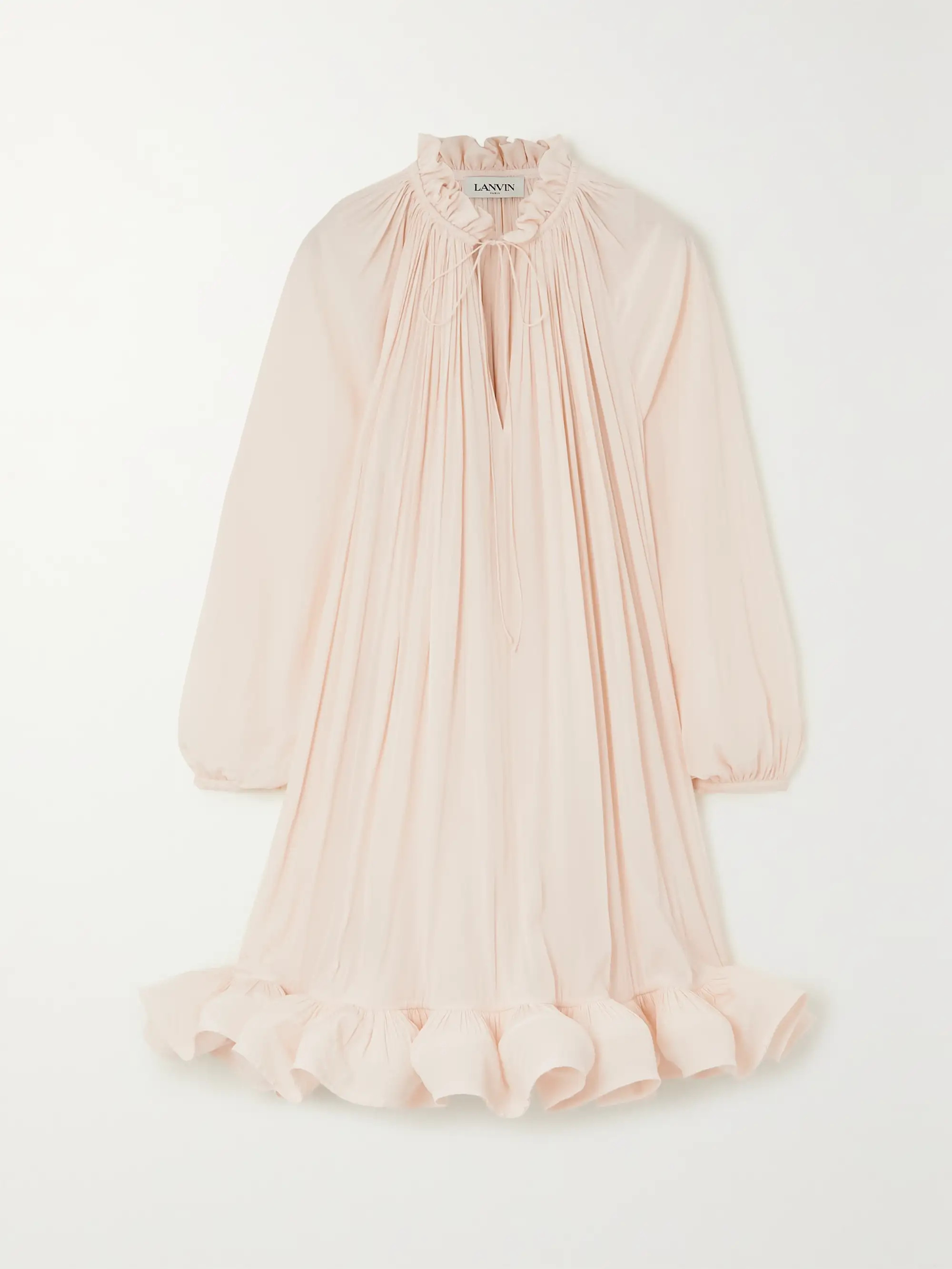 Ruffled charmeuse mini dress | NET-A-PORTER (US)
