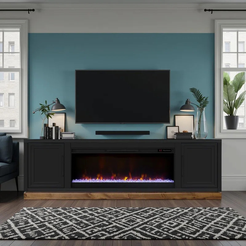 Katoria 81” Fireplace TV Stand with Painted Finish | Wayfair North America