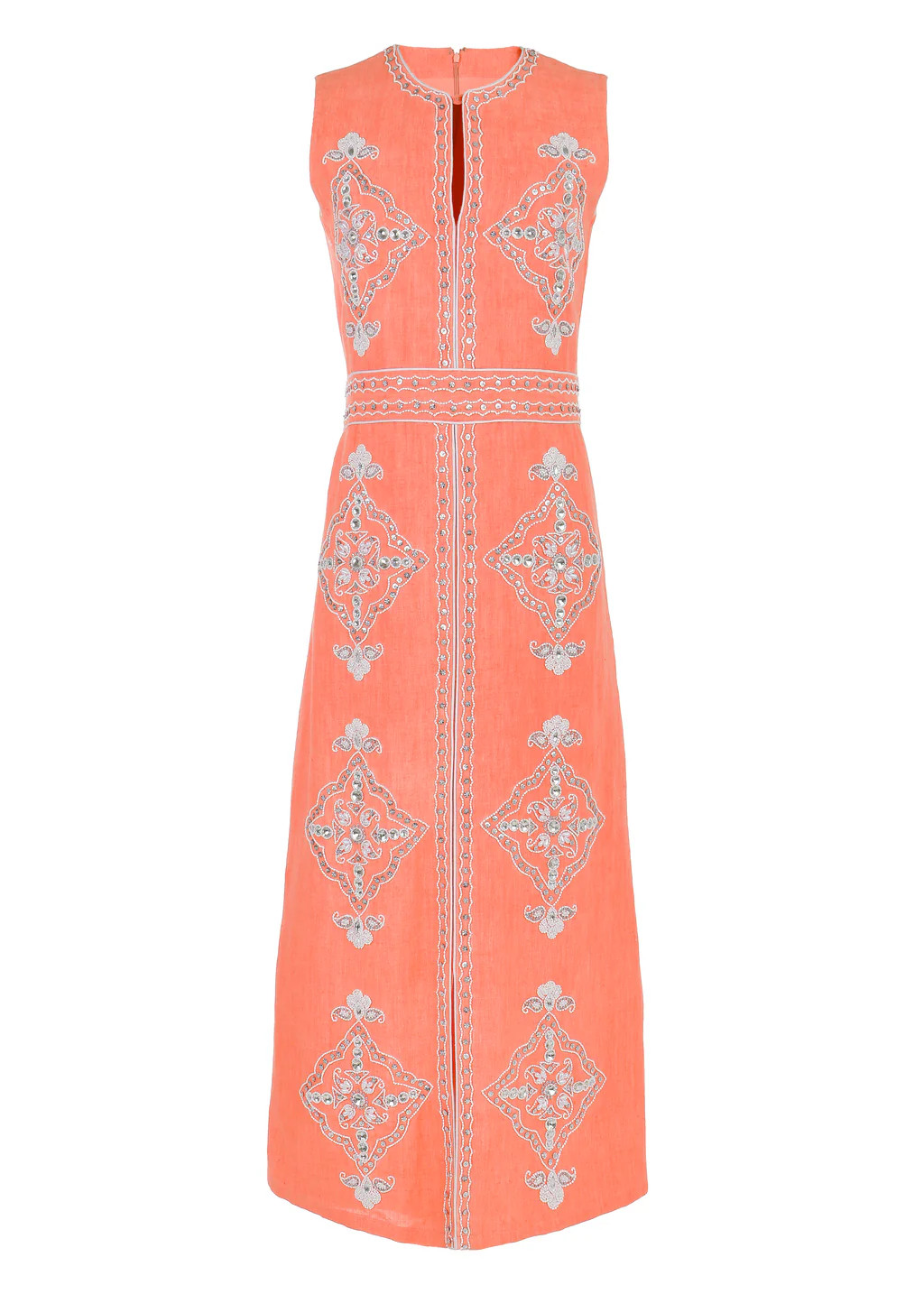 OTM Exclusive: Beaded Clara Dress in Coral | Over The Moon