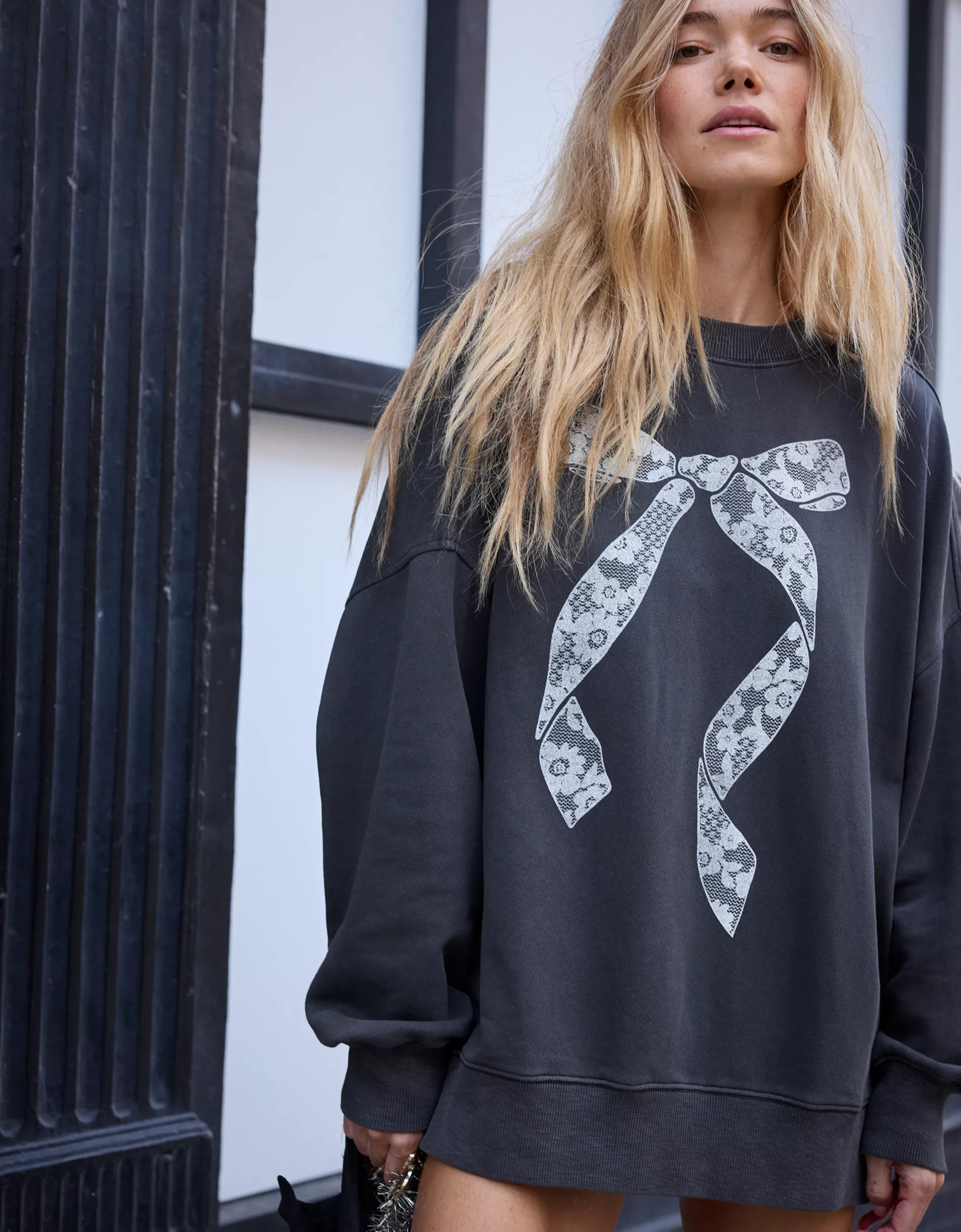 Aerie Big Chill Embroidered Crew Sweatshirt | Aerie