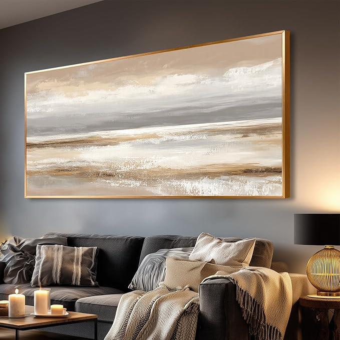 Azatyam Gold Metal Framed Large Abstract Wall Art Minimalist Landscape Canvas Prints Paintings Mo... | Amazon (US)