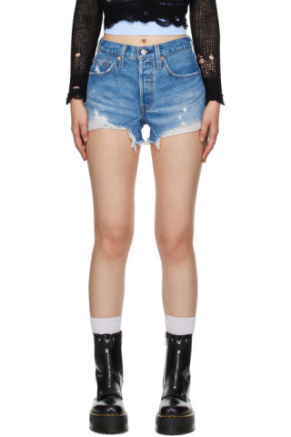 Indigo 501 Original Denim Shorts | SSENSE