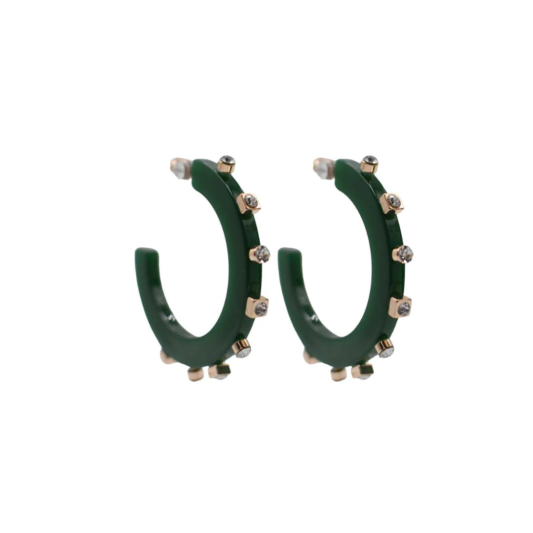 City Girl Jewel Hoop - Bottle Green | Smith and Co. Jewel Design