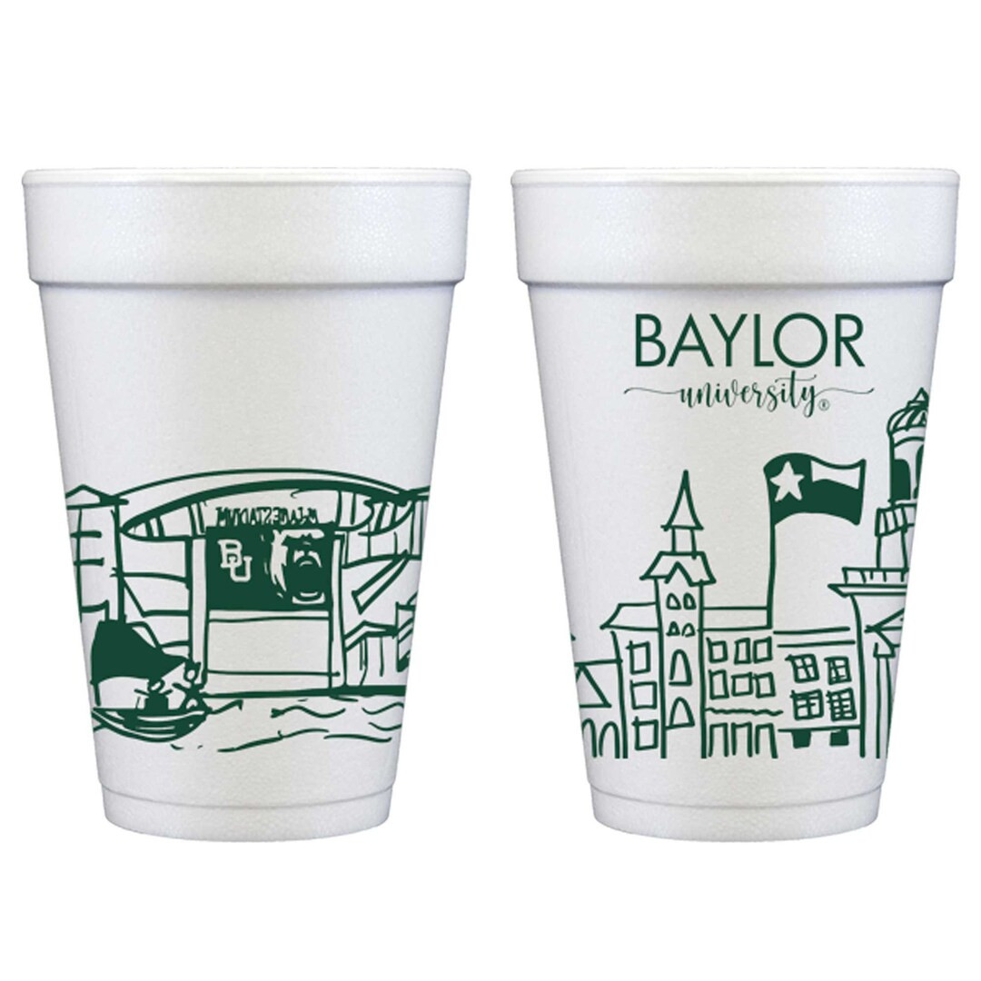 Baylor University Campus Landmarks Styrofoam Cup 10 Pack - Etsy | Etsy (US)