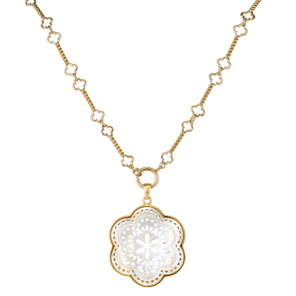 Tamarin Flower Pendant + Quatrefoil Chain | ASHA by ADM