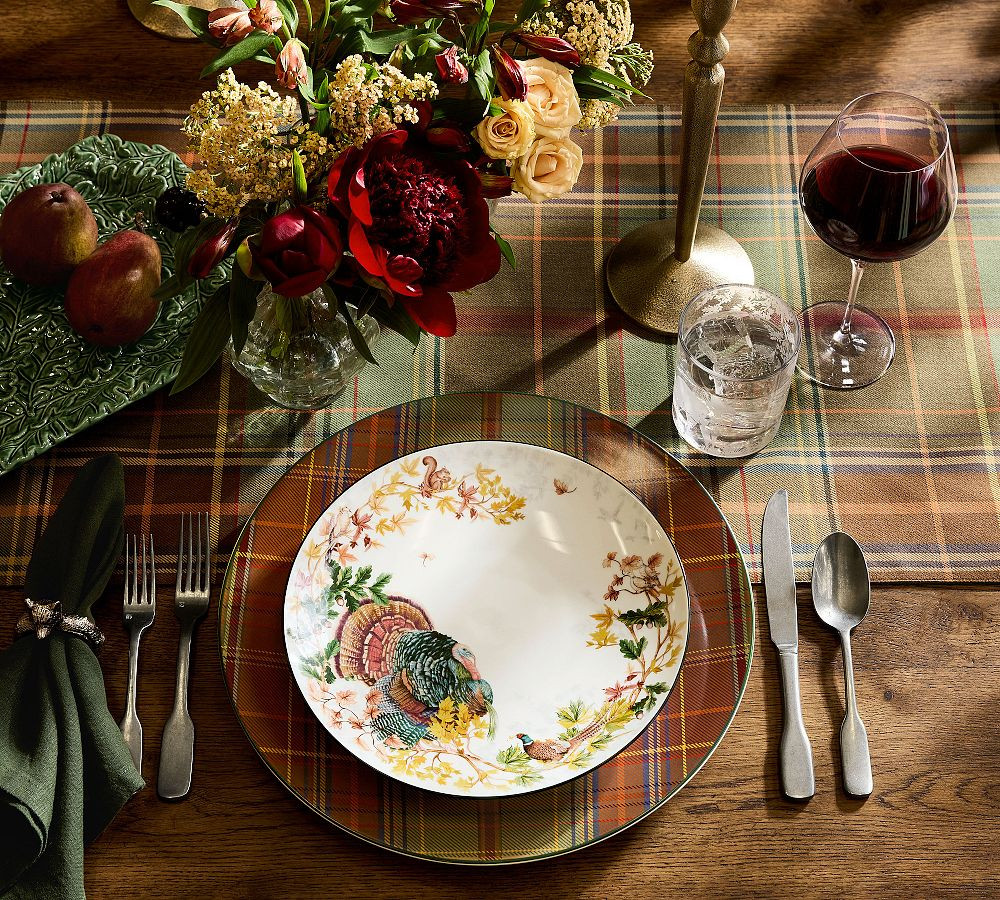 Fantastical Forest Turkey Stoneware Dinner Plates - Set of 4 | Pottery Barn (US)