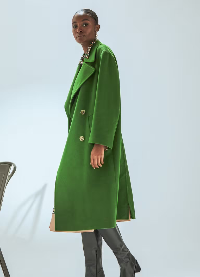 Amor Green Double Breasted Wool Coat | L.K. Bennett (UK)