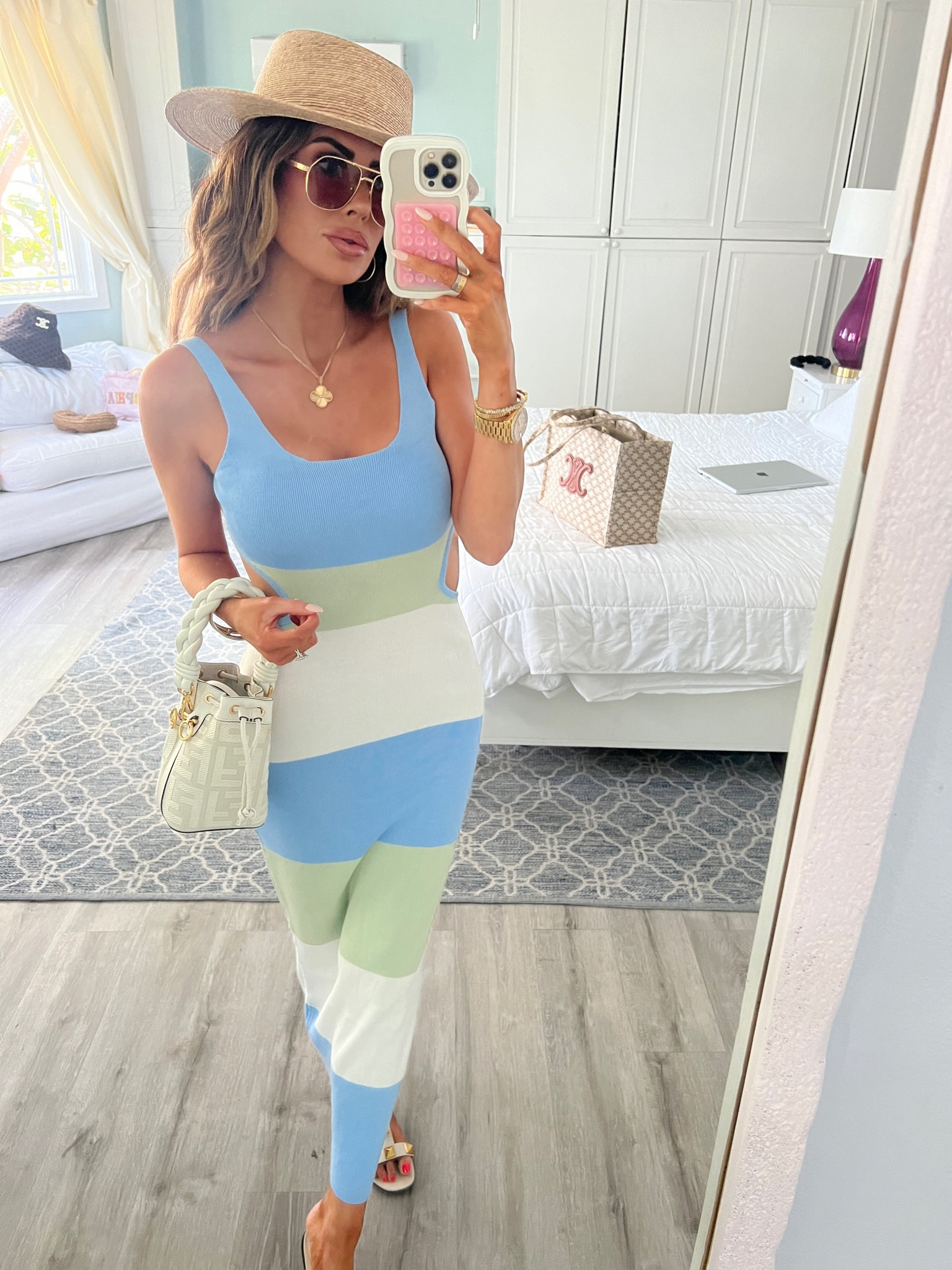 ALL DRESS DETAILS ON MY INSTAGRAM STORIES TODAY! 

Spring fashion, summer fashion, vacation look, women’s sunglasses, fendi, beach hat, resort wear, Emily Ann Gemma 

#LTKstyletip