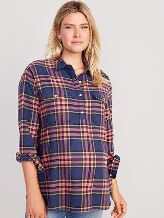 Maternity Utility Flannel Boyfriend Shirt | Old Navy (US)