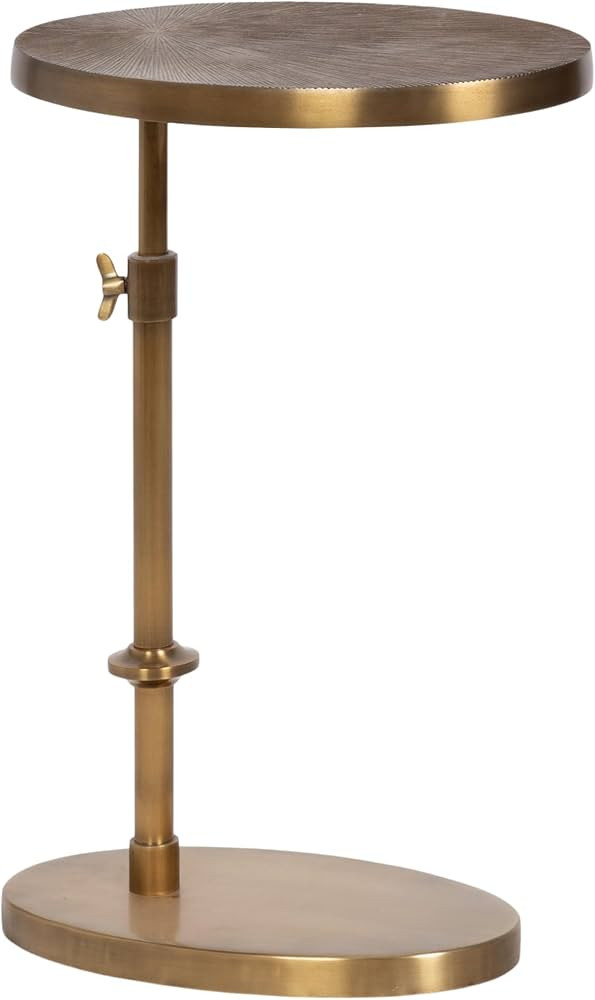 Kate and Laurel Engles Traditional Adjustable-Height Oval C-Table, 15 x 10 x 28, Antique Brass, V... | Amazon (US)