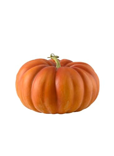 Serene Spaces Living Vintage Burnt Yellow Heirloom Pumpkin, Realistic Fall Tabletop Decor, Farmhouse Decoration, Autumn Indoor Centerpiece, Halloween Styling, 9.8" Diameter & 6" Tall | Amazon (US)