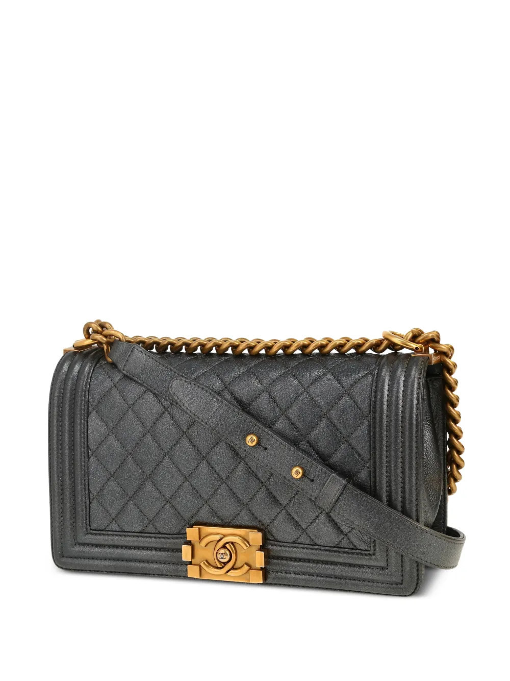 CHANEL Pre-Owned 2016 Boy quilted cross-body bag - Grey | Farfetch Global
