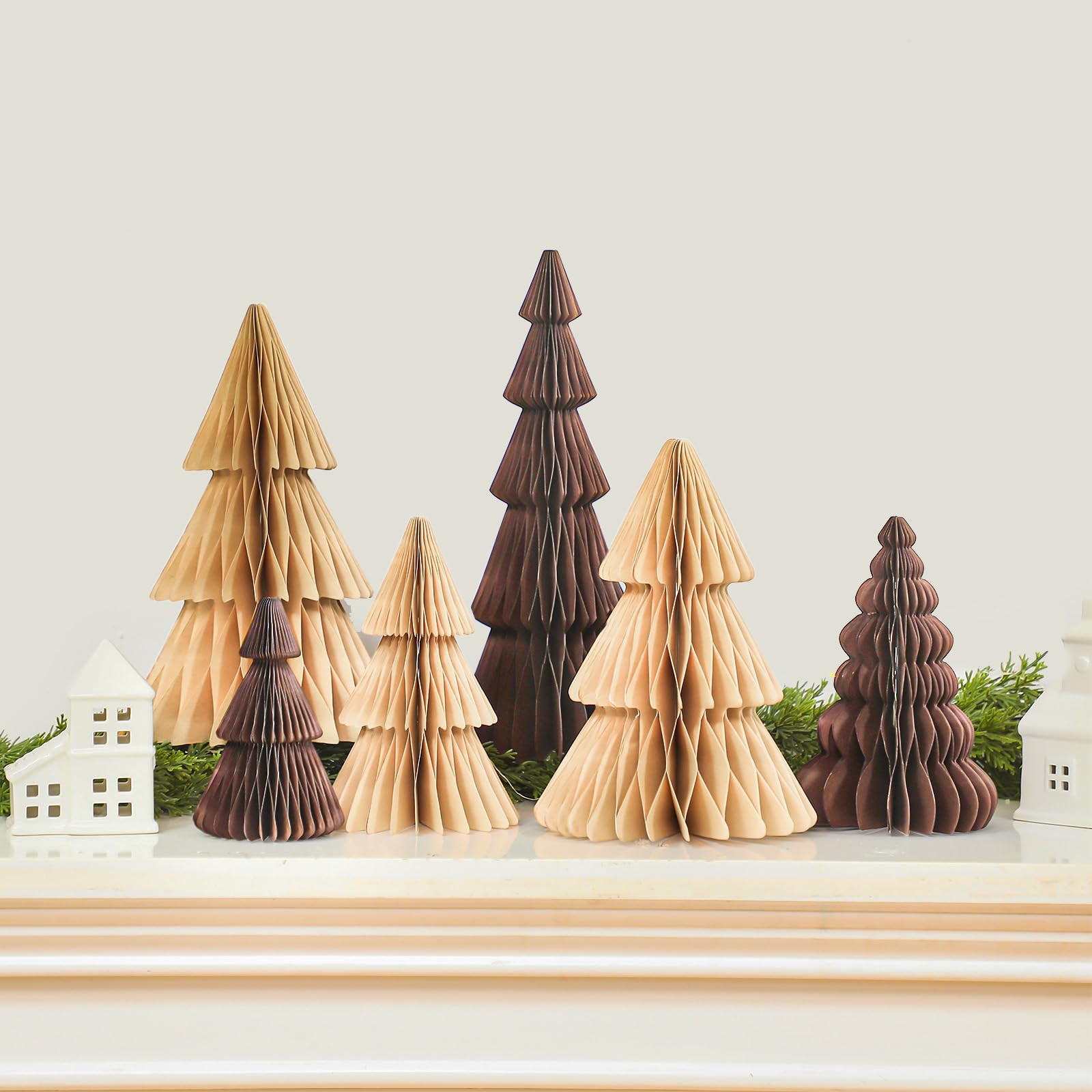 ReliThick 6 Pcs Paper Christmas Tree Decor 3D Honeycomb Trees Table Centerpiece for Modern Christ... | Amazon (US)