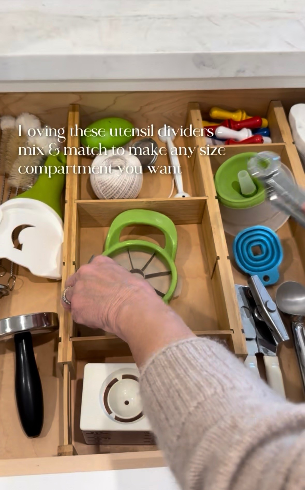 These adjustable drawer organizers are the BEST! Great for  odd sized kitchen gadgets!

Home decor, organization, storage, kitchen decor, kitchen organization 

#LTKHome