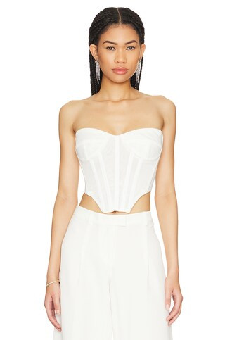 Bardot Lithium Mesh Bustier Top in Orchid White from Revolve.com | Revolve Clothing (Global)