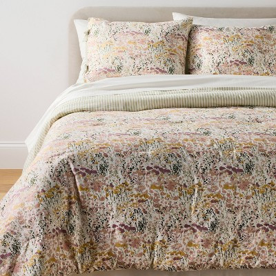 Reversible Floral and Stripe Comforter Full/Queen Set - Threshold™ designed with Studio McGee | Target