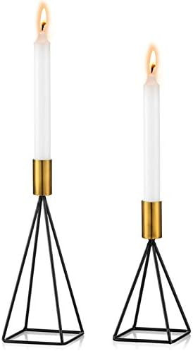 Sziqiqi Taper Candle Holders Candlestick Holder Set of 2, Modern Minimalist Decorative Centerpiec... | Amazon (US)