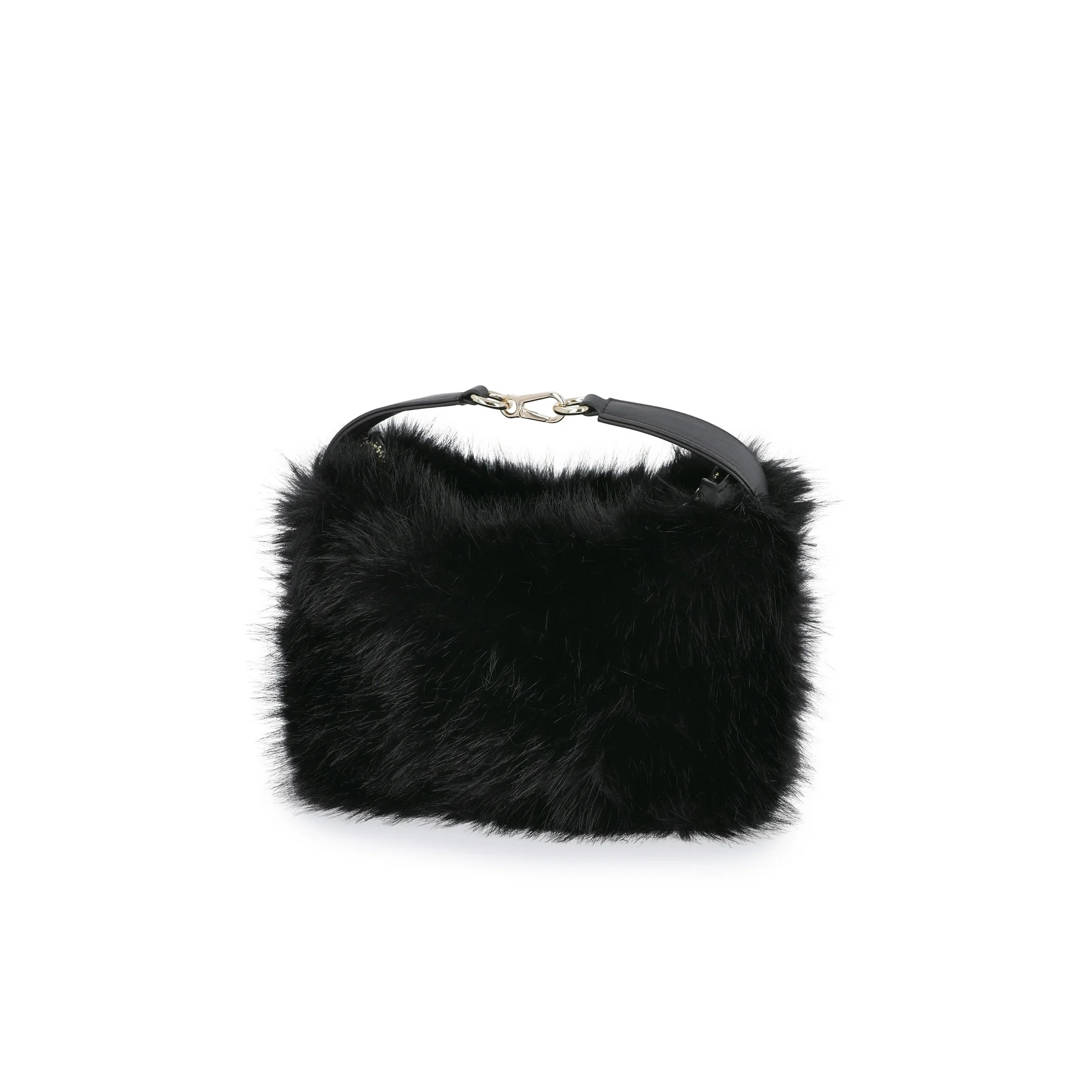Scoop Women's Faux Fur Top Handle Mini Bag, Black | Walmart (US)