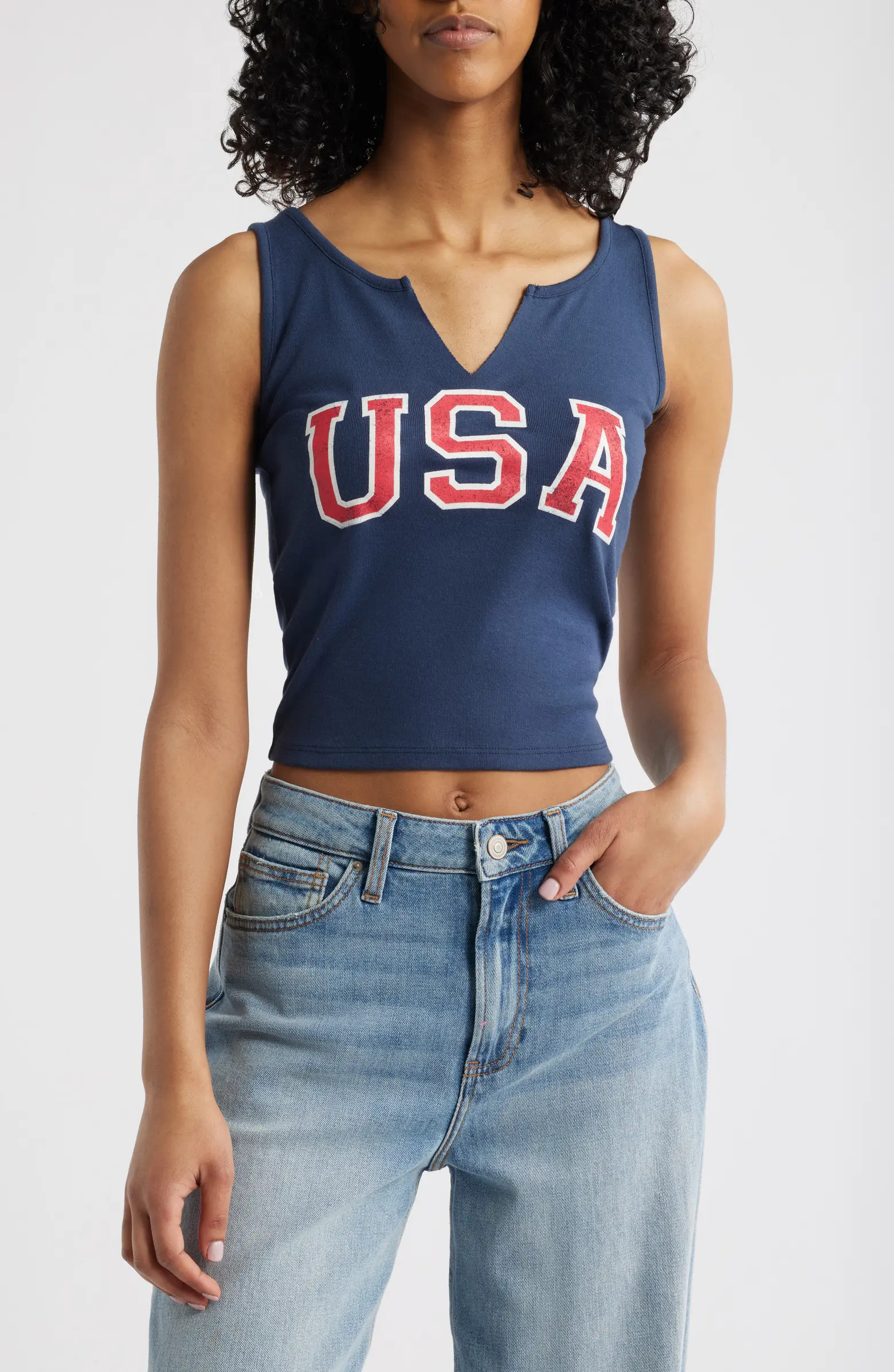 USA Split Neck Graphic Tank | Nordstrom