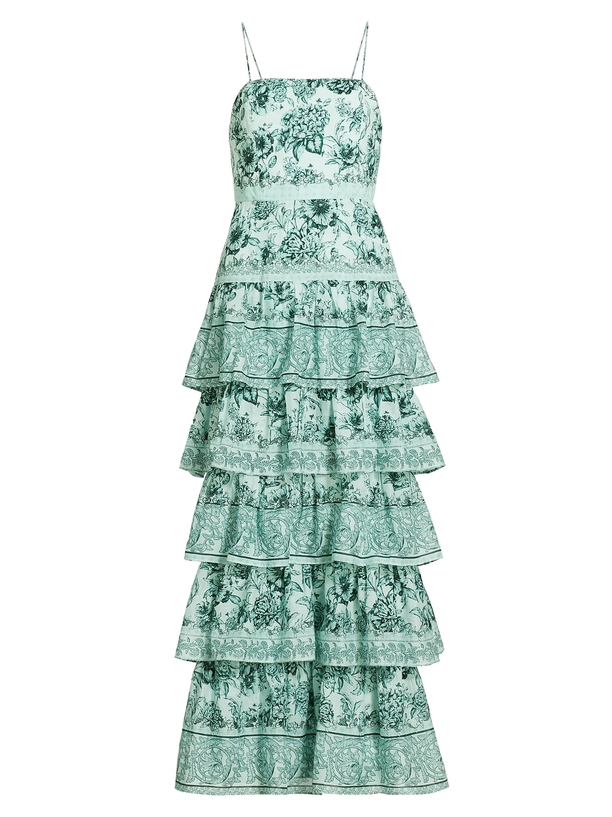 ALICE + OLIVIA Valencia Floral Cotton Maxi Dress | Saks Fifth Avenue | Saks Fifth Avenue