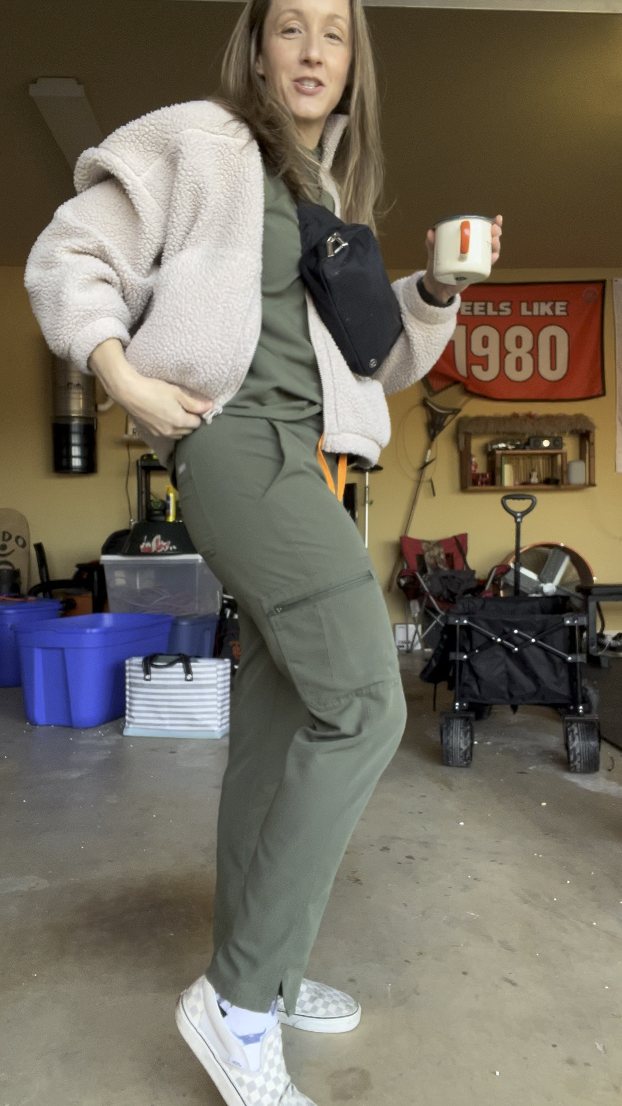 She speaks healthcare professional but cozy.  You will always find me with some kind of vessel for holding coffee or water.  I also wear my vans as my travel shoes and I keep hospital shoes that are for work use only because I’m not trying to bring home those germs. I wear a small in the figs top/bottom TTS, my jacket is old navy and currently unavailable, vans are an 8, I personally think vans run larger than other shoes.

#LTKstyletip #LTKworkwear #LTKshoecrush