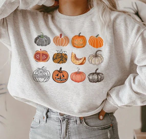 pumpkin sweatshirt, pumpkin Graphic sweater,cute pumpkin faces sweatshirt,Fall Harvest Pumpkins, ... | Etsy (US)