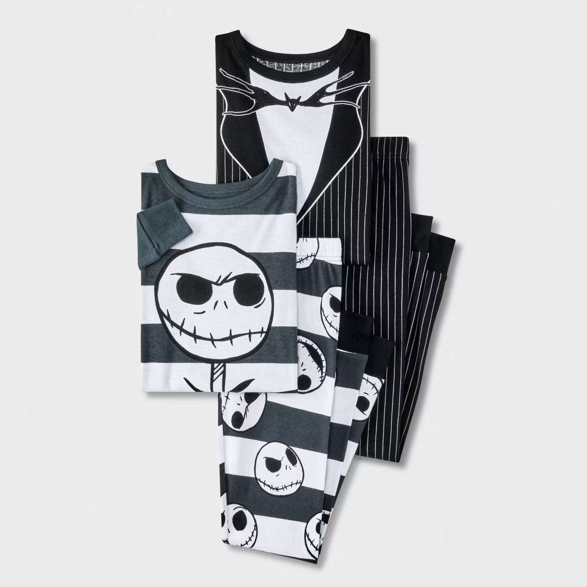 Boys' 4pc Nightmare Before Christmas Long Sleeve Pajama Set - White/Black | Target