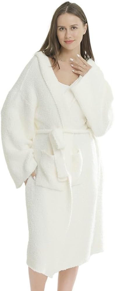 DOOWELL Women's Knit Lightweight Absorbent Robes, Soft Spa Bathrobe Loungewear with Pockets | Amazon (US)