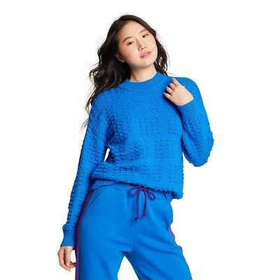 Women's Textured Sweater - LEGO® Collection x Target Blue | Target