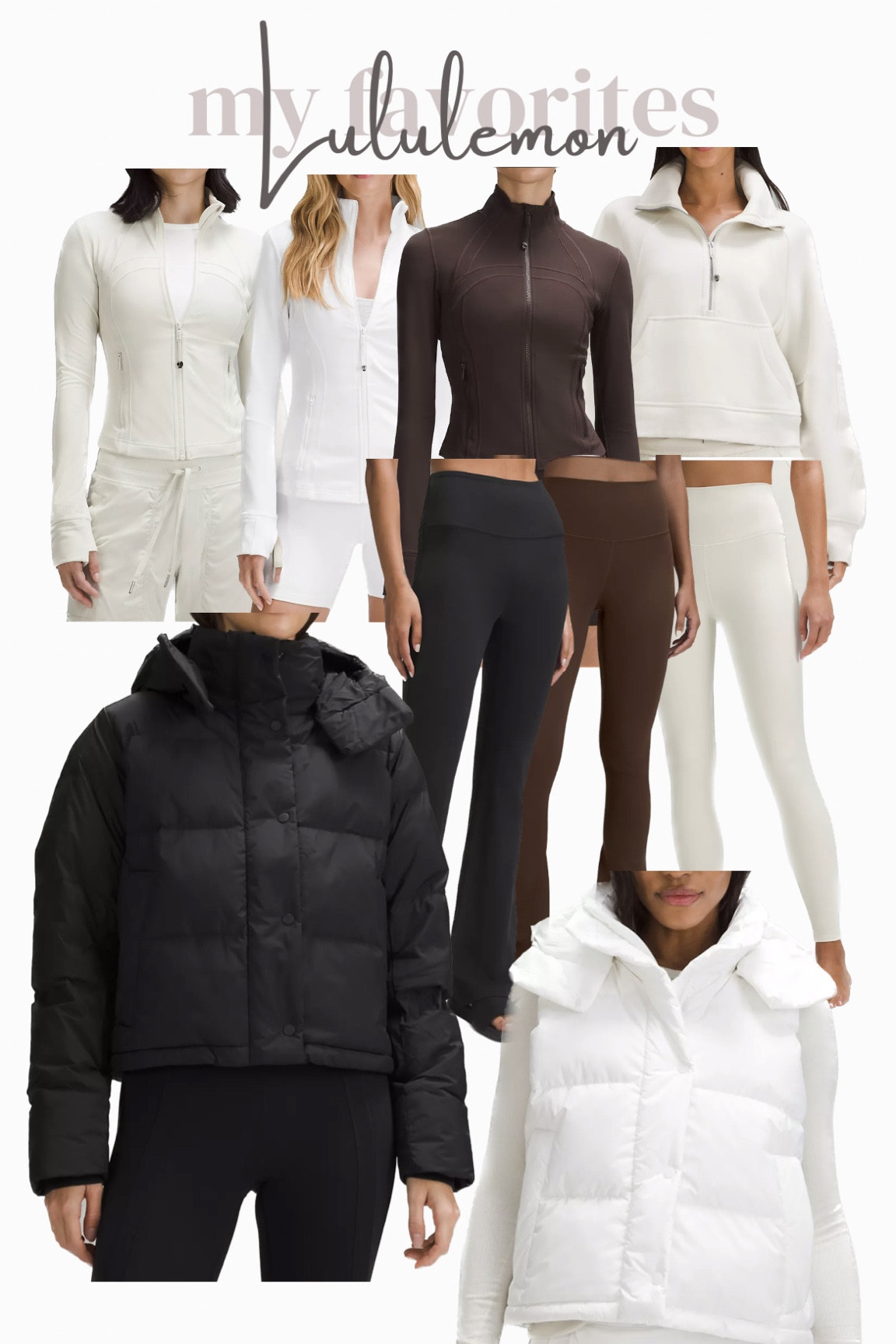 My lululemon favorites selling fast!! I wear size 4 in leggings, xs/s in scuba pullover, and I size up for oversized coats 6/8 ✨ winter outfit, puffer coat

#LTKfitness #LTKfindsunder100 #LTKtravel