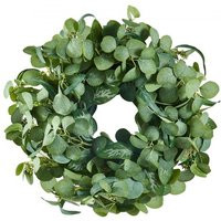 VEVOR Artificial Decorative Wreath, 26 in, Green, Decorated with Eucalyptus Leaves, Berries, Thorny Stems, Year Round Wreath for All Seasons Indoor and Outdoor Home Wall Window Festival Decorations | Vevor US