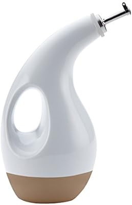 Rachael Ray Slip Glaze Ceramics EVOO Olive Oil Bottle Dispenser with Spout - 24 Ounce, White | Amazon (US)