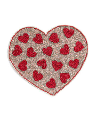 15in Beaded Heart Placemat | Polyester | Marshalls