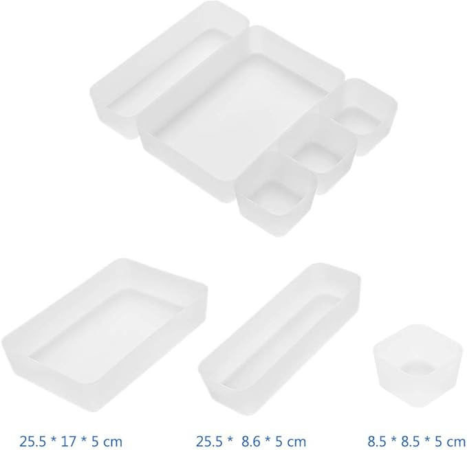 Poeland Drawer Organizer Tray Storage Box for Bedroom Dresser Bathroom Kitchen | Amazon (US)