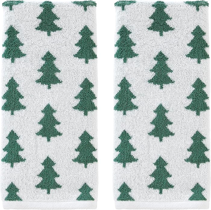 SKL Home Christmas/Winter Holiday Trees 100% Cotton Premium 2-Piece Hand Towel Set, 500 GSM, Reve... | Amazon (US)