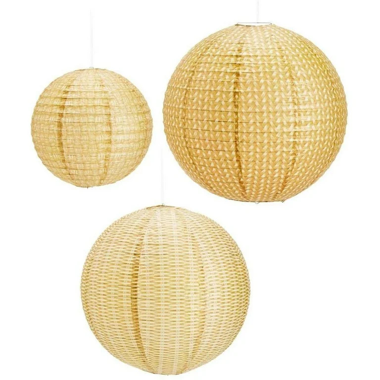 Two's Company Rattan Weave Lanterns in Gift Pack, Set of 3 with 3 Sizes/Styles | Walmart (US)